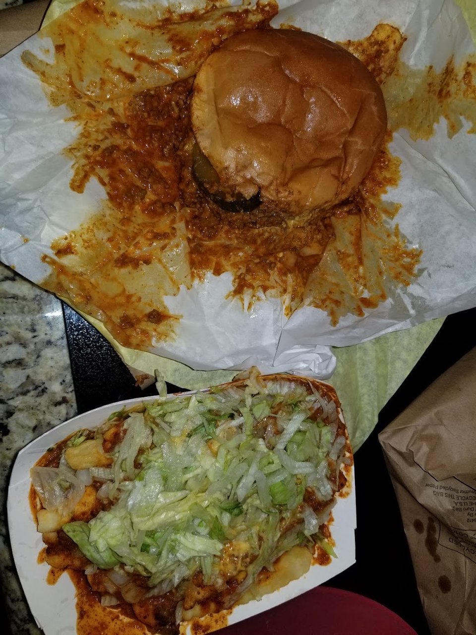 Chili Cheeseburger & Chili Cheese Fries