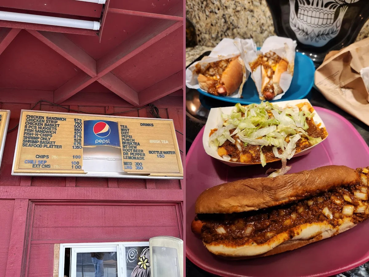 Chili dogs served at an old-school restaurant